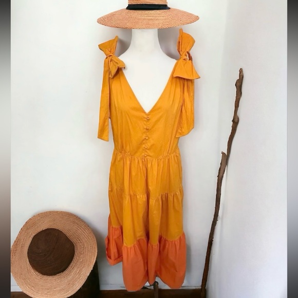 Color Me Courtney Louise Colorblock Tiered Maxi Dress Size 0 - Picture 12 of 12